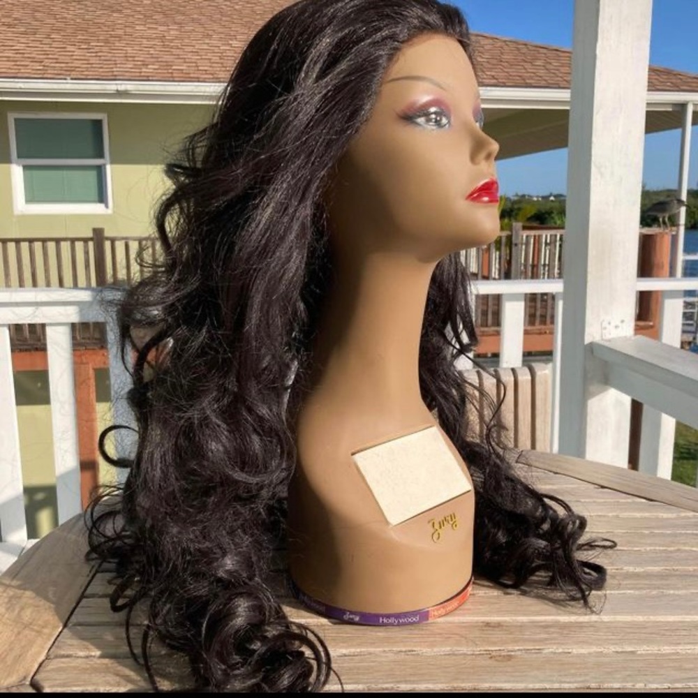 Dark Brown Lace Front Long Wavy Wig